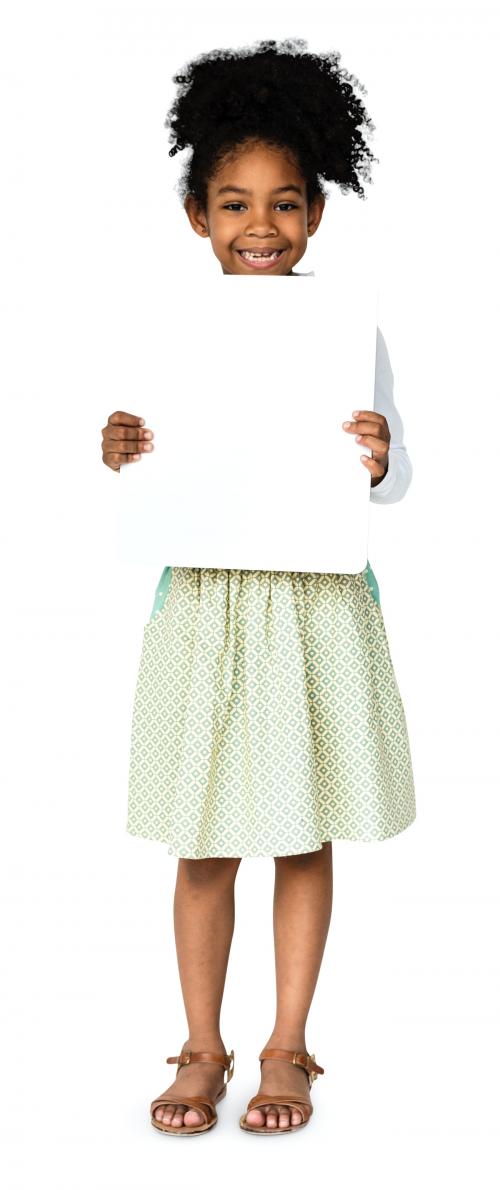 African Descent Girl holding Placard - 6270