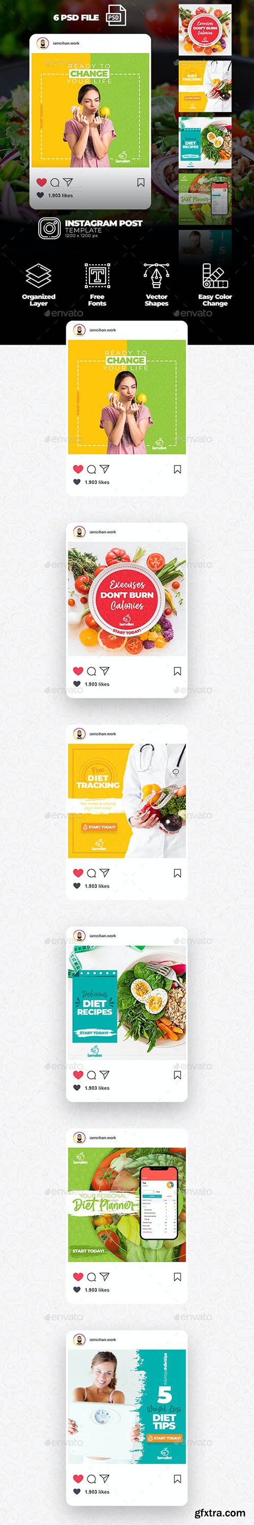 GraphicRiver - Diet - Instagram Post Template 26492343