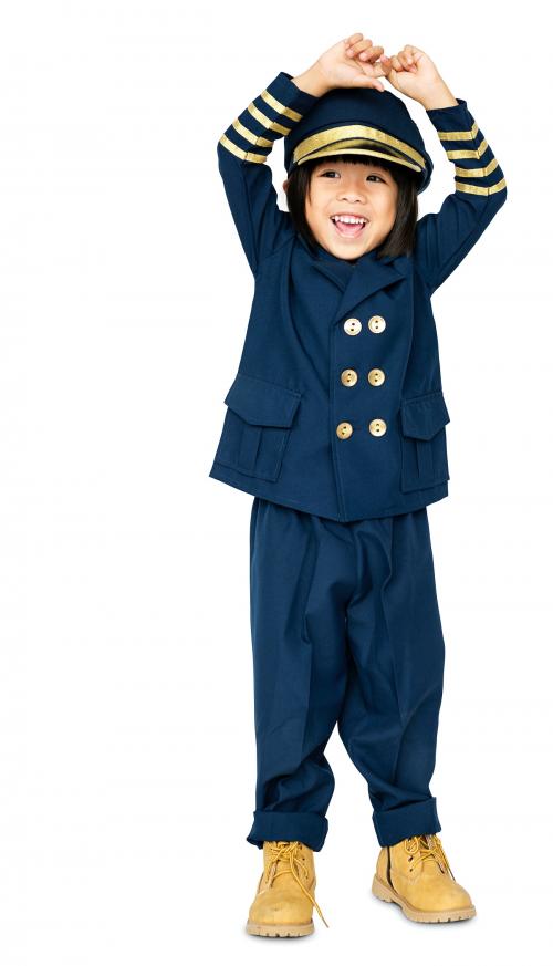 Little boy with pilot dream job smiling - 4922