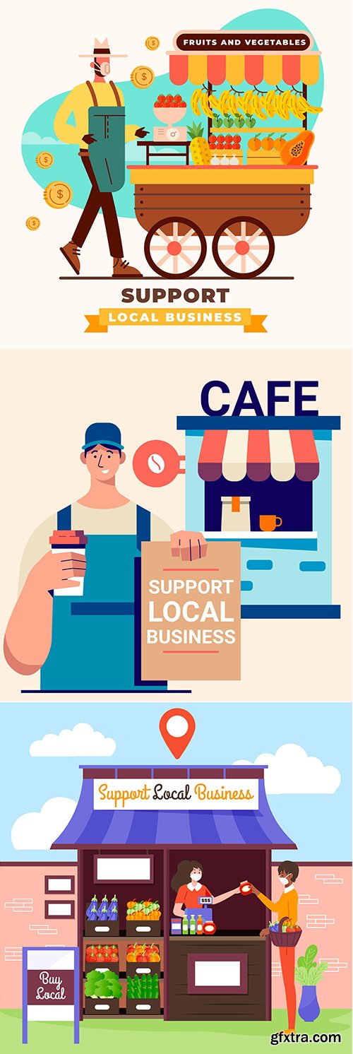 Support Local Business Concept Set