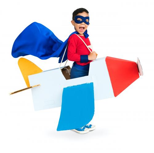 Little Boy Superhero Plane Concept - 4431