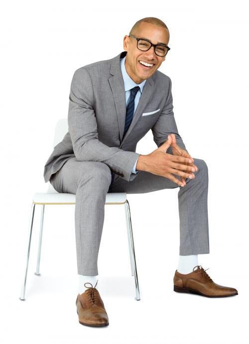 African Descent Business Man Sitting Smiling - 4717