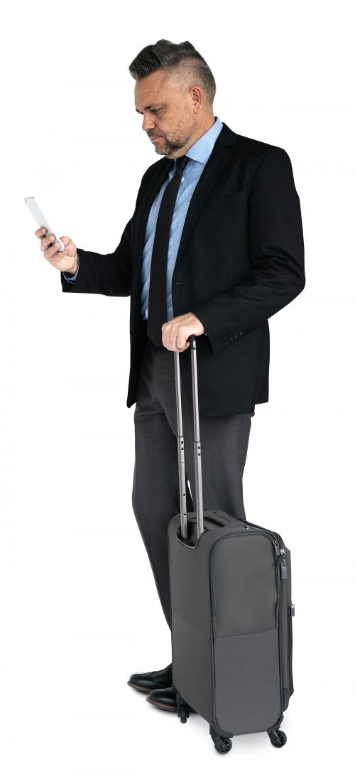 Caucasian Business Man Travel Luggage - 4738