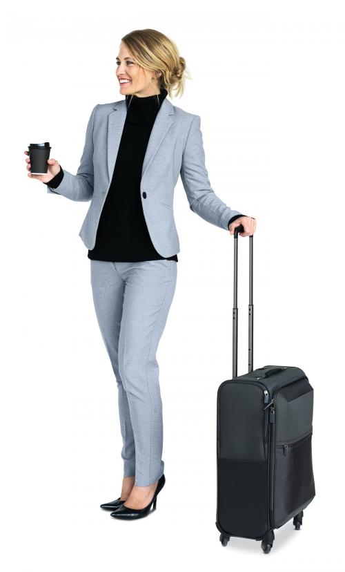 Caucasian Business Woman Travel Luggage Concept - 4417
