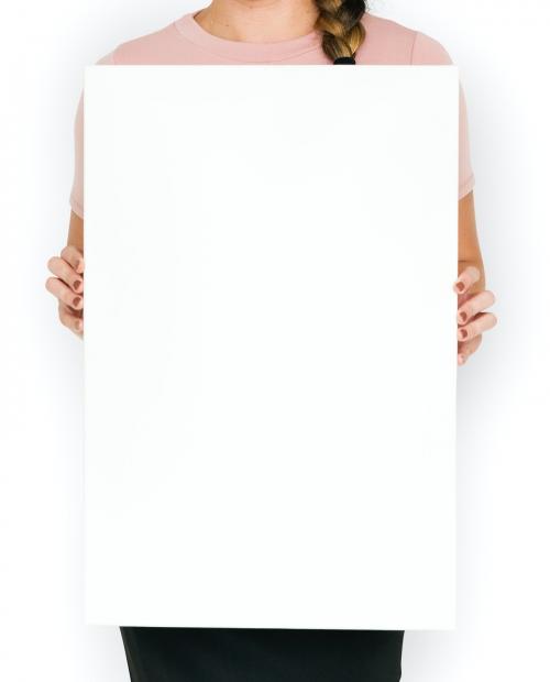 Woman Holding Blank Paper Shoot - 5743