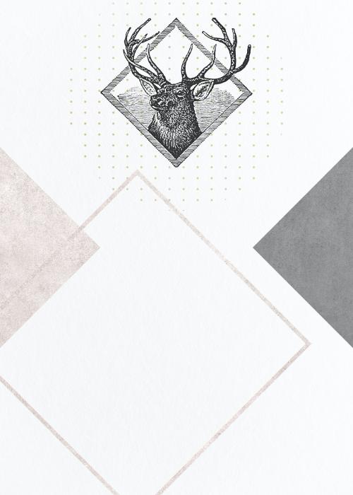 Blank rhombus deer frame design - 1219314