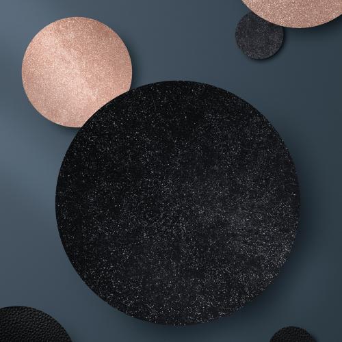 Shimmery pink gold and black round pattern background illustration - 1219537