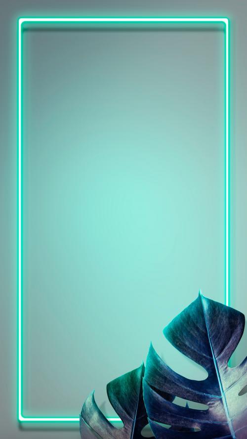 Tropical green neon lights phone screen wallpaper - 1223351