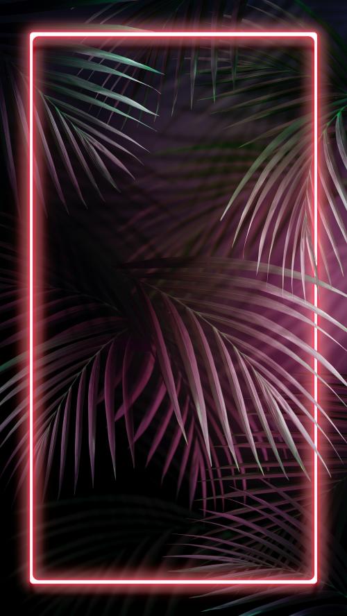 Tropical pink neon lights phone screen wallpaper - 1223366