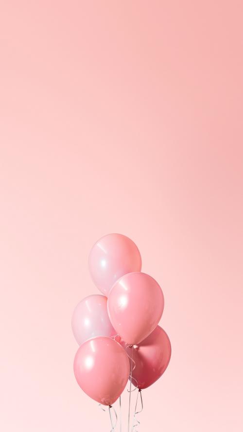 Festive pastel pink balloon mobile phone wallpaper - 1224746