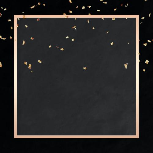Golden square confetti frame design - 1224751