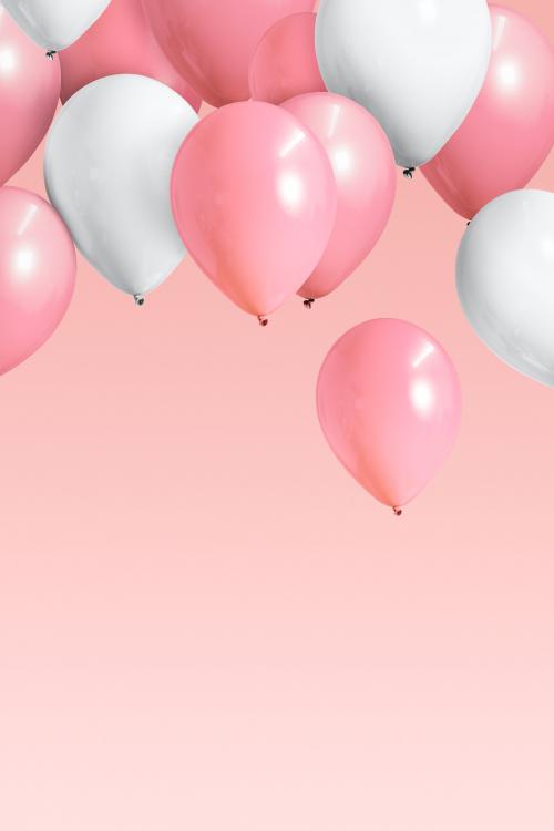 Festive pastel pink balloon banner - 1224766