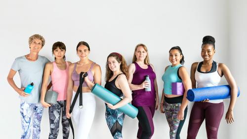 Group of diverse people in yoga class - 1226886