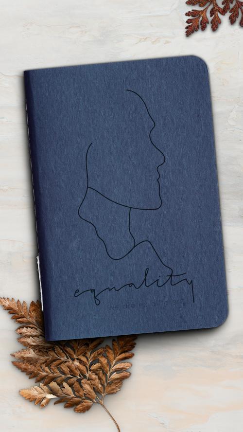 Blank blue equality notebook mockup - 1202117