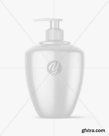 Glossy Plastic Bottle with Pump Mockup 64141