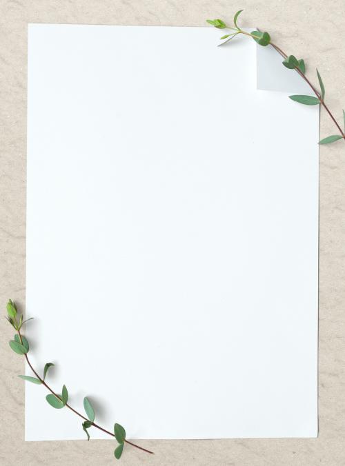 Blank plain white paper template - 1201907