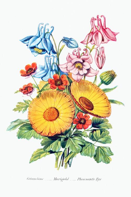 Vintage flower bouquet mockup - 2098098