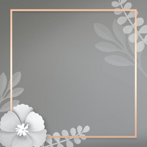Flower decorated gray banner mockup - 2105493