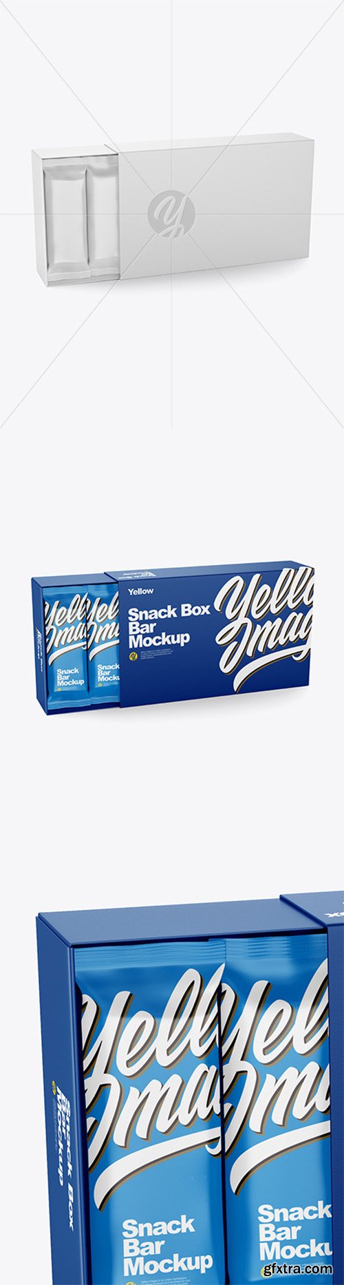Paper Box with Snack Bars Mockup 64259
