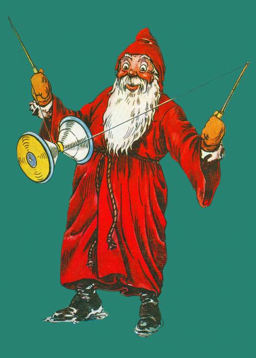 Santa Claus playing with a diabolo illustration - 1232739