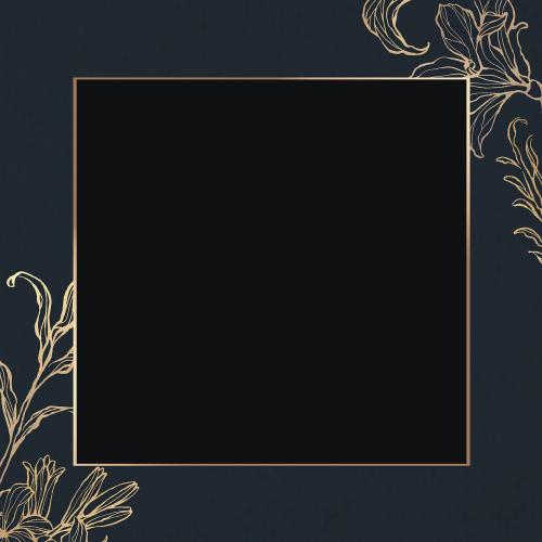 Rectangle gold frame with floral outline - 2019668