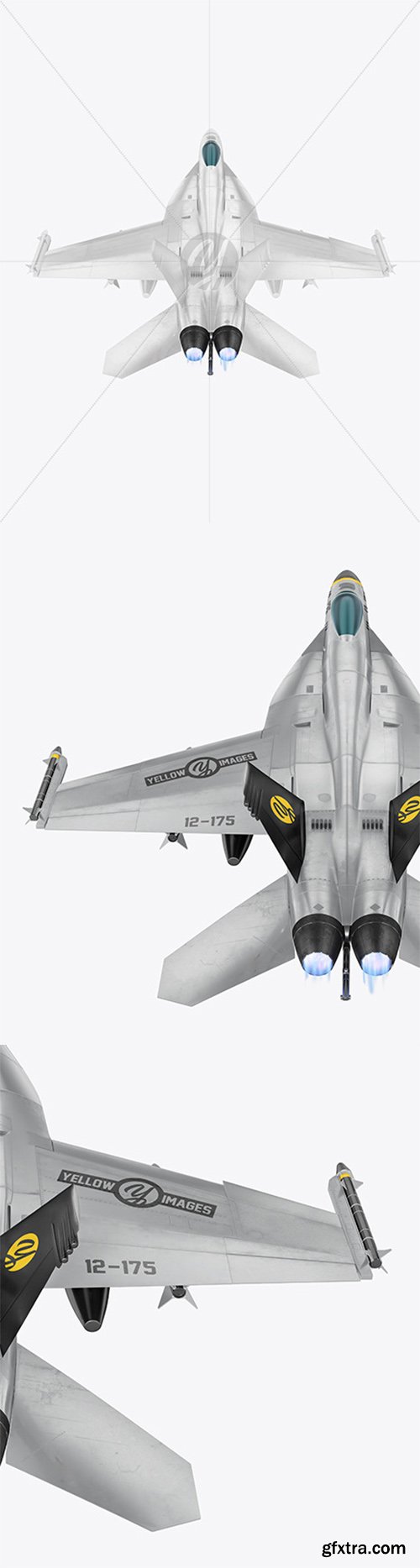 Combat Fighter - Back Side View (High-Angle Shot)