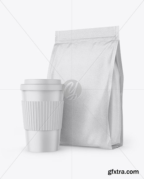 Kraft Stand-Up Bag with Coffee Cup 64783