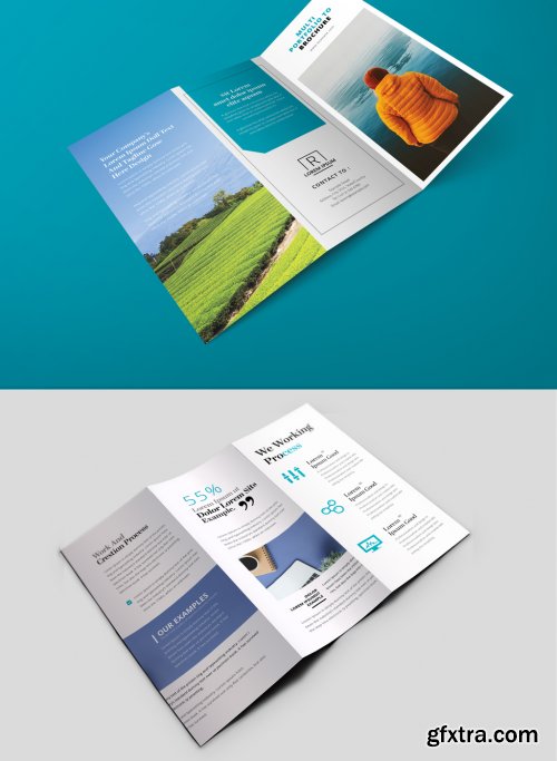 Business Trifold Brochure Layout with Pastel Accent 361438992