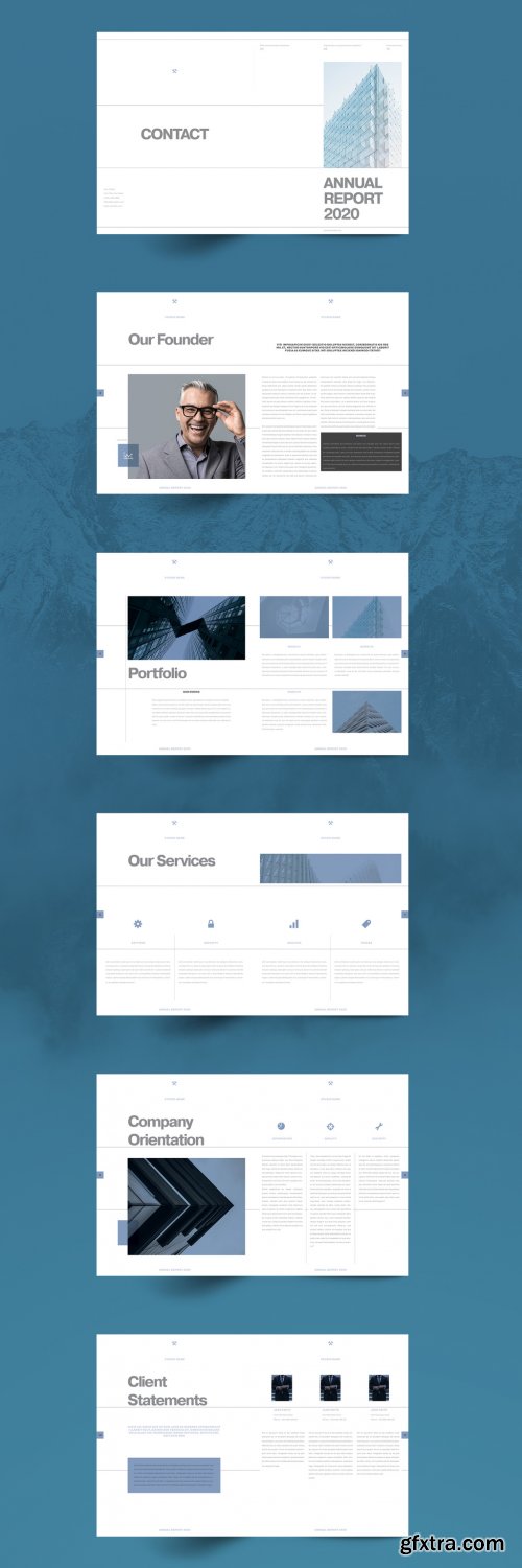 CreativeMarket - Blue Annual Report Layout 5150578