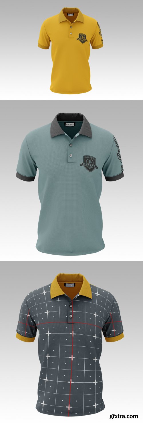 Men\'s Short Sleeve Polo Shirt Mockup, Front 362977955