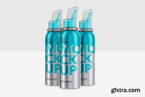 CreativeMarket - Nasal Spray Metallic Bottle - Mockup 4809990