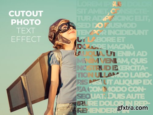 Cutout Photo Text Effect Mockup 366364295