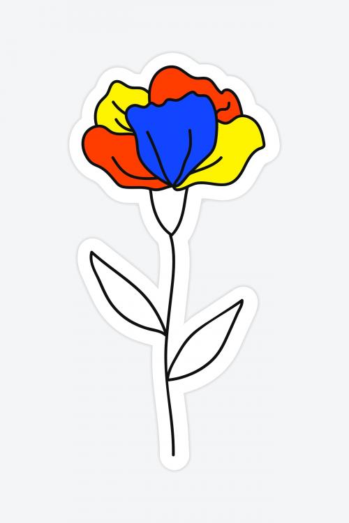 Colorful carnation flower sticker sticker Illustration - 2034479