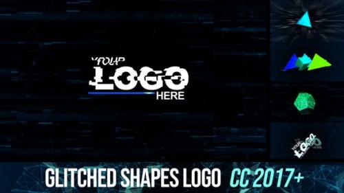 Videohive - Glitched shapes logo intro - 26209719