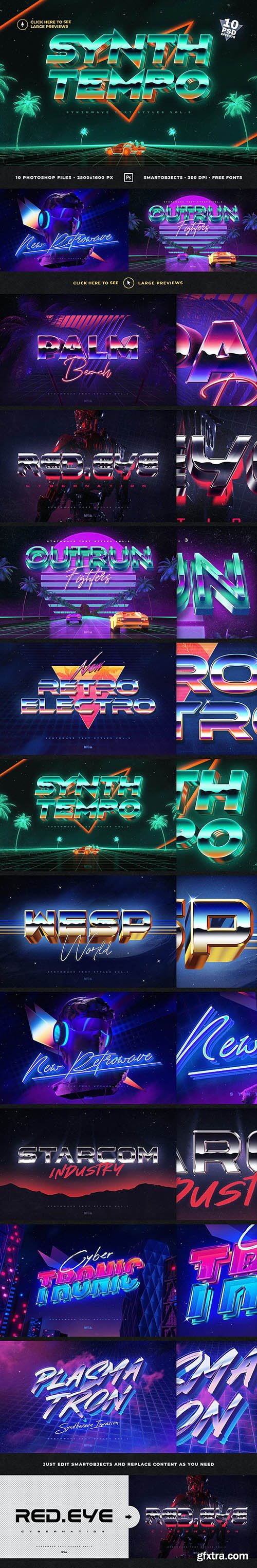 GraphicRiver - 80`s Retro Text Effects vol.3 Synthwave Retrowave 27064939