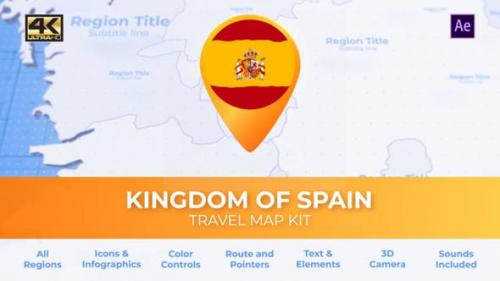Videohive - Spain Map - Kingdom of Spain Travel Map - 28020244