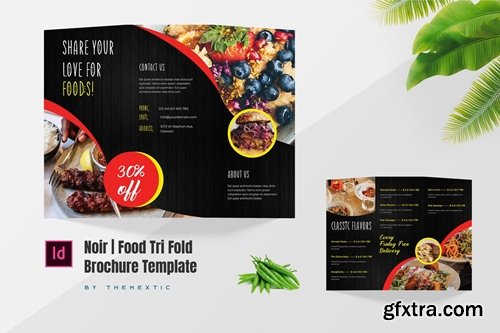 Noir | Food Tri-Fold Brochure Template Design