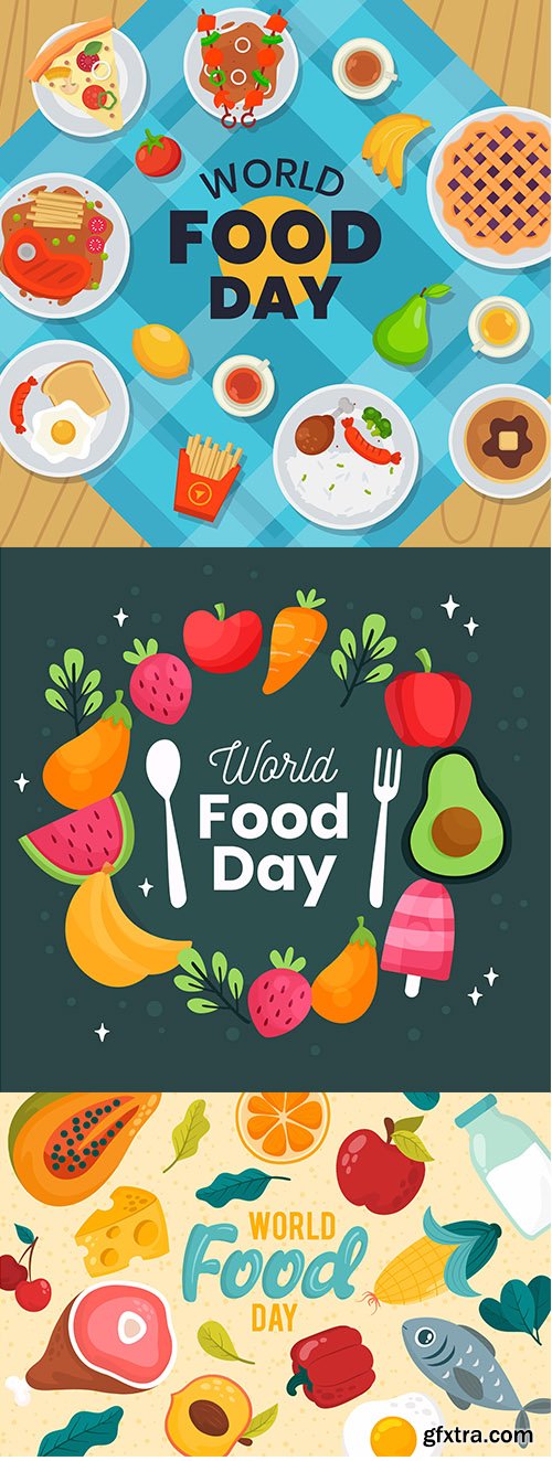 Various delicious dishes world food day concept