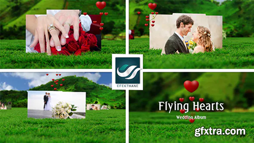 Videohive Flying Hearts Wedding Album 6623915