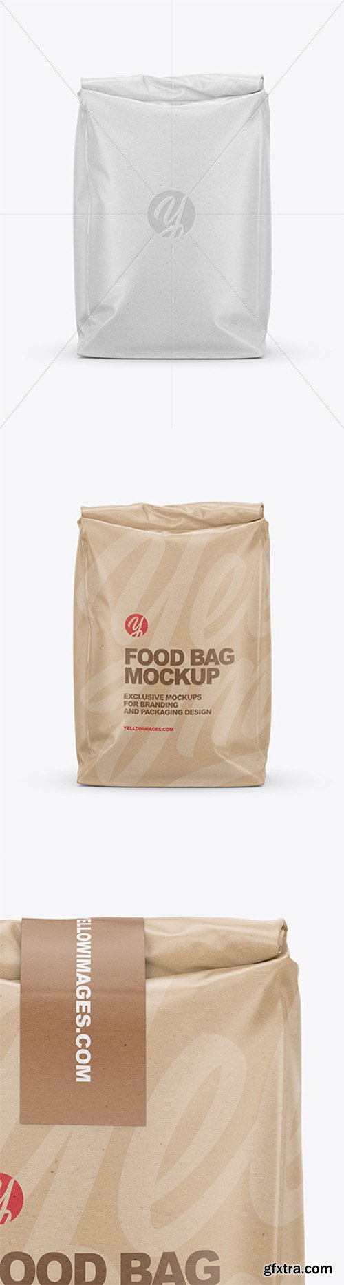 Kraft Food Bag Mockup - Front View