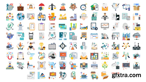 Videohive 100 Business and Startup Icons 28281466