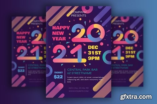 Modern Happy 2021 New Year Poster