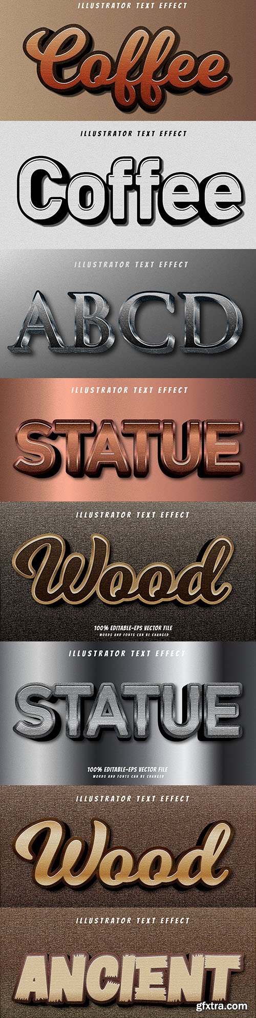 Editable font effect text collection illustration design 188