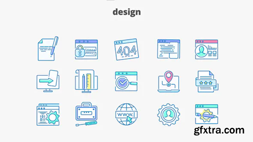 Videohive Design - Filled Outline Animated Icons 28340415