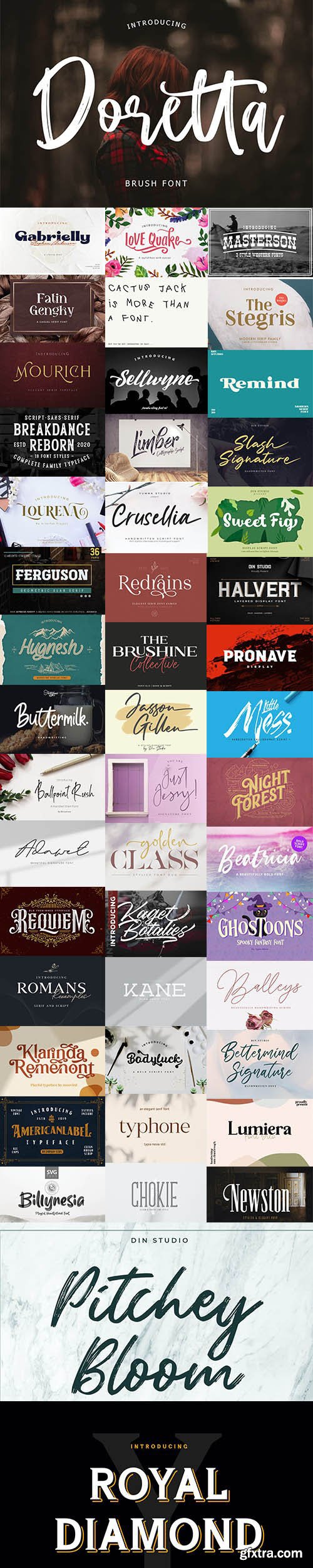 48 Modern Fonts Pack + SVG Fonts