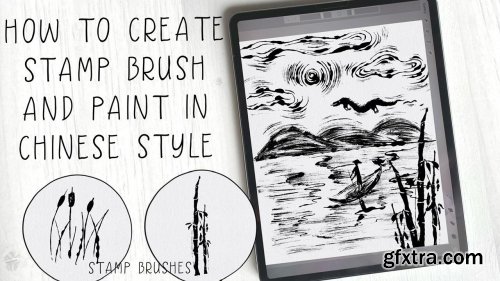 How to create stamp brush in Procreate and paint in traditional Chinese style
