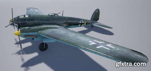 Heinkel 111 VR / AR / low-poly 3d model