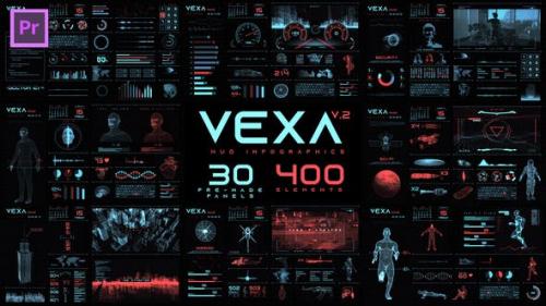 Videohive - Vexa HUD Infographics Essential Graphics | Mogrt - 23582404