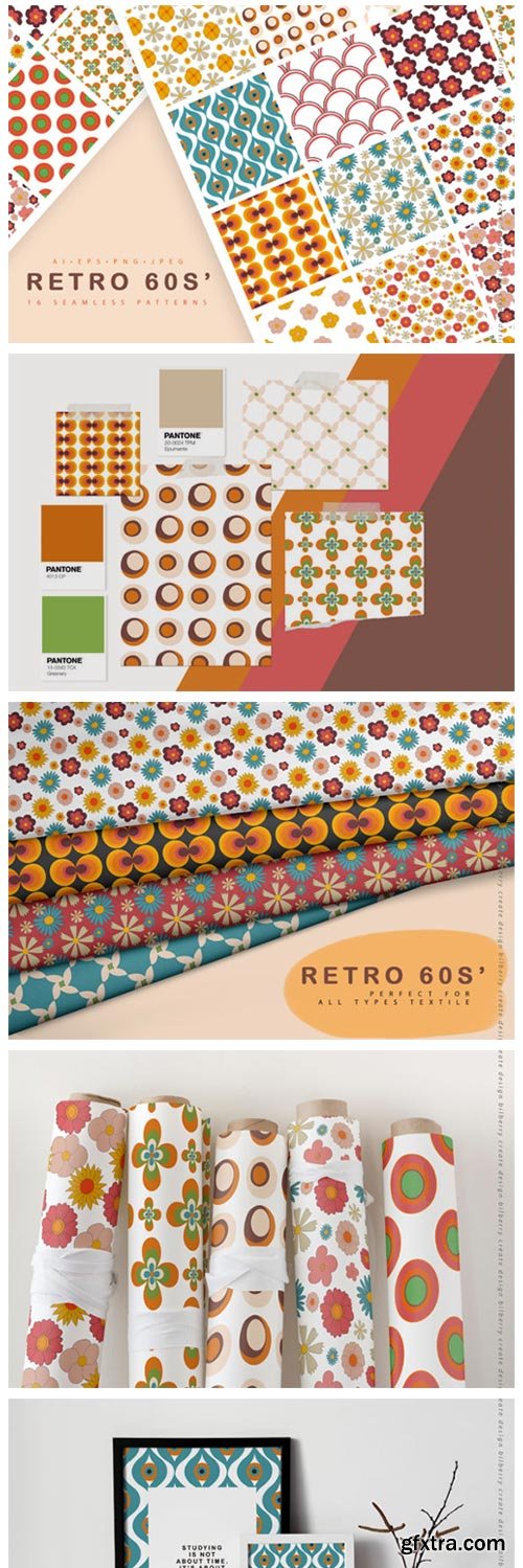 Retro 60s Seamless Pattern 5062405