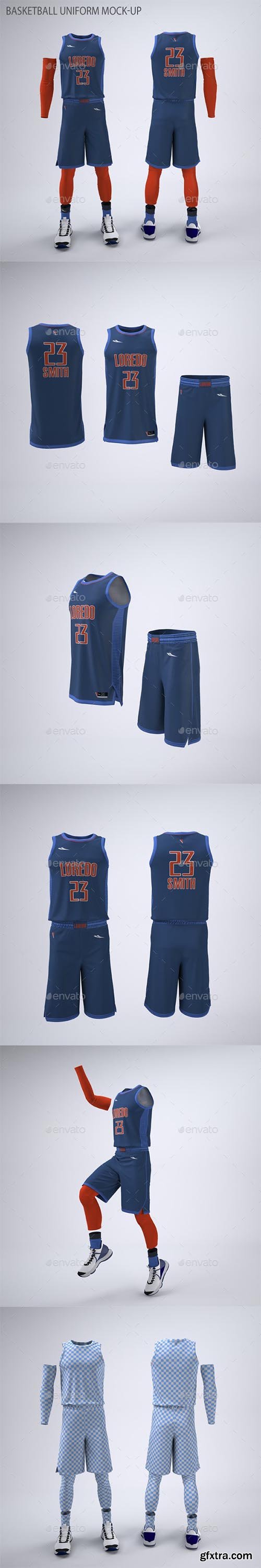 GraphicRiver - Basketball Jersey and Shorts Uniform Mock-Up 21586628
